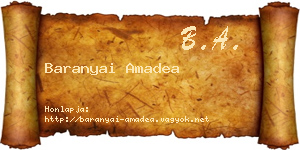 Baranyai Amadea névjegykártya